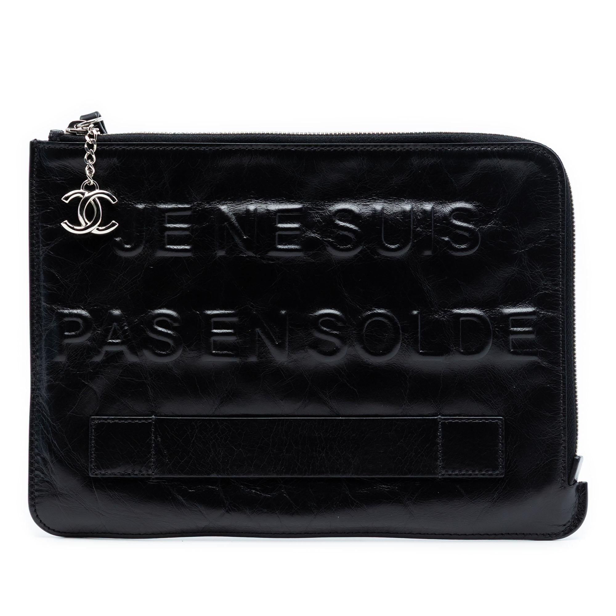 Chanel Distressed Calfskin Je Ne Suis Pas En Solde Clutch
