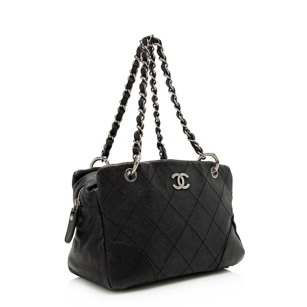 Chanel Distressed Caviar Leather Outdoor Ligne Satchel (SHF-20512)