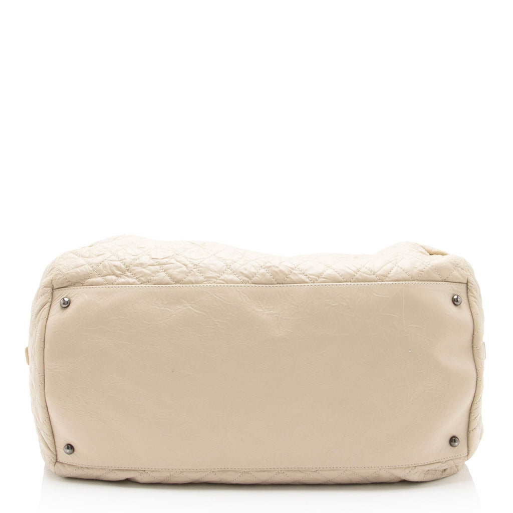 Chanel Distressed Lambskin Coco Rider Large Bowler Bag (SHF-B7H8qF)