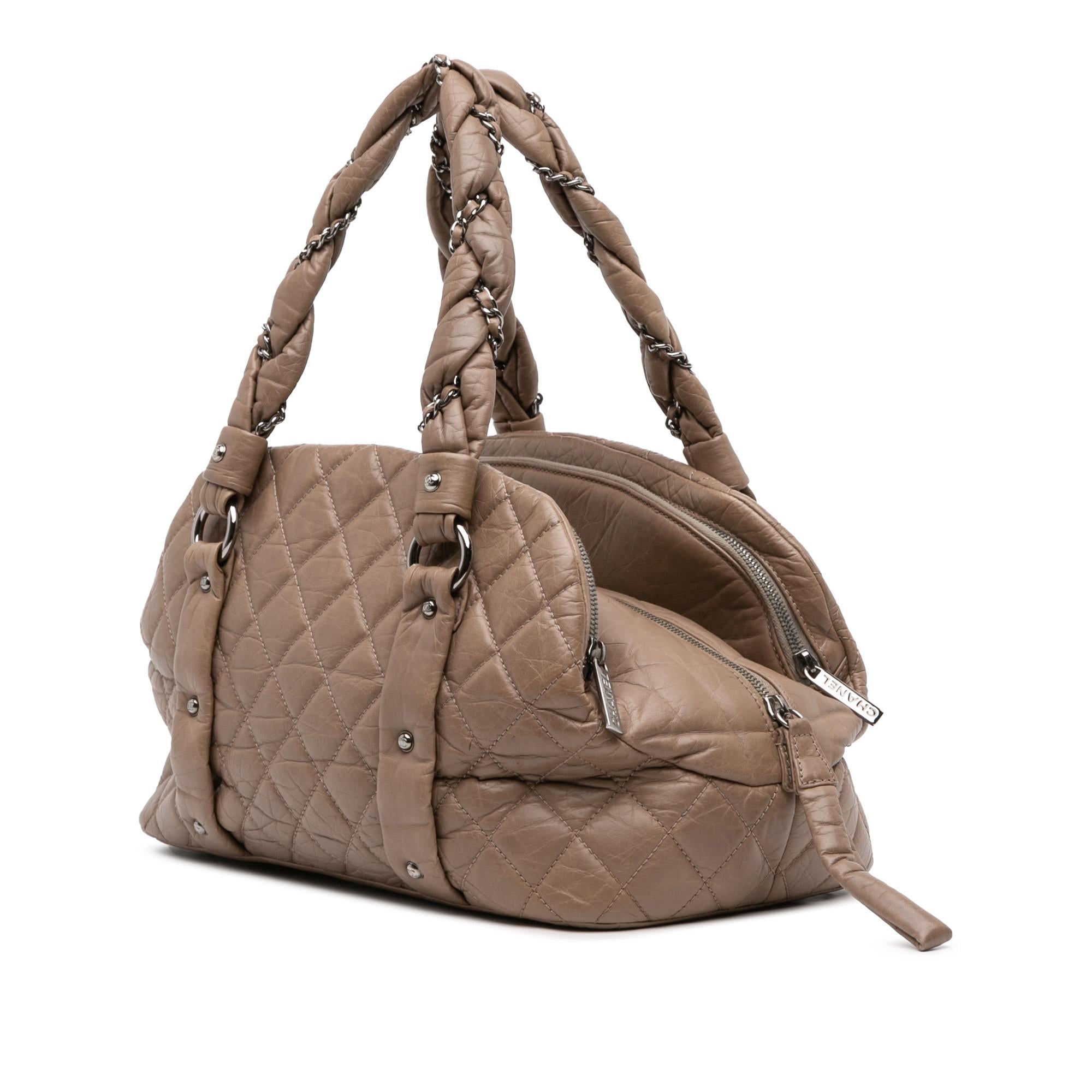 Chanel Distressed Lambskin Lady Braid Bowler Bag