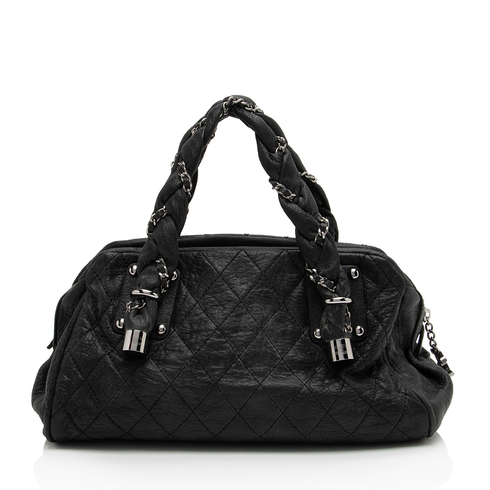Chanel Distressed Lambskin Lady Braid Bowler Satchel (SHF-4rWbPz)