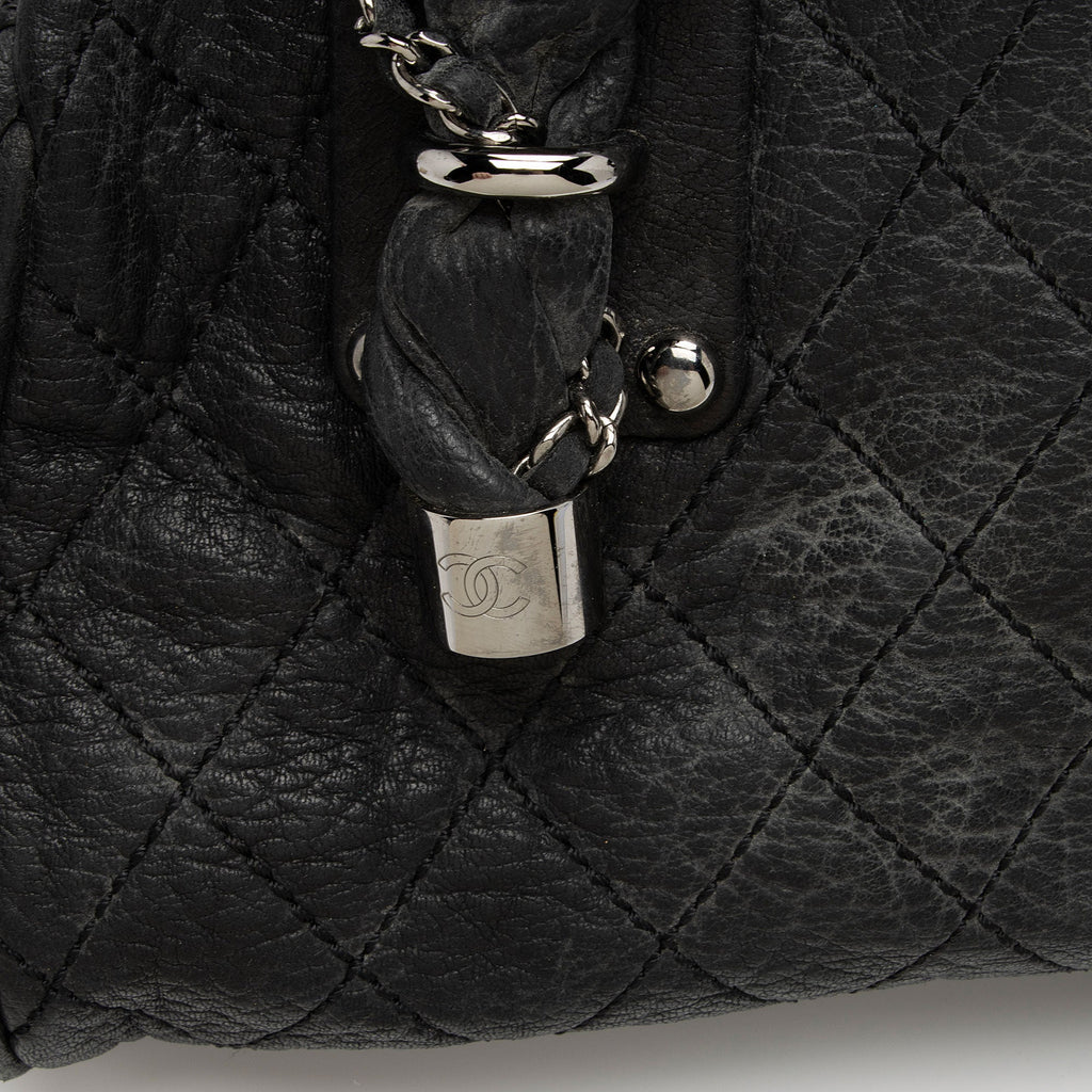 Chanel Distressed Lambskin Lady Braid Bowler Satchel (SHF-4rWbPz)