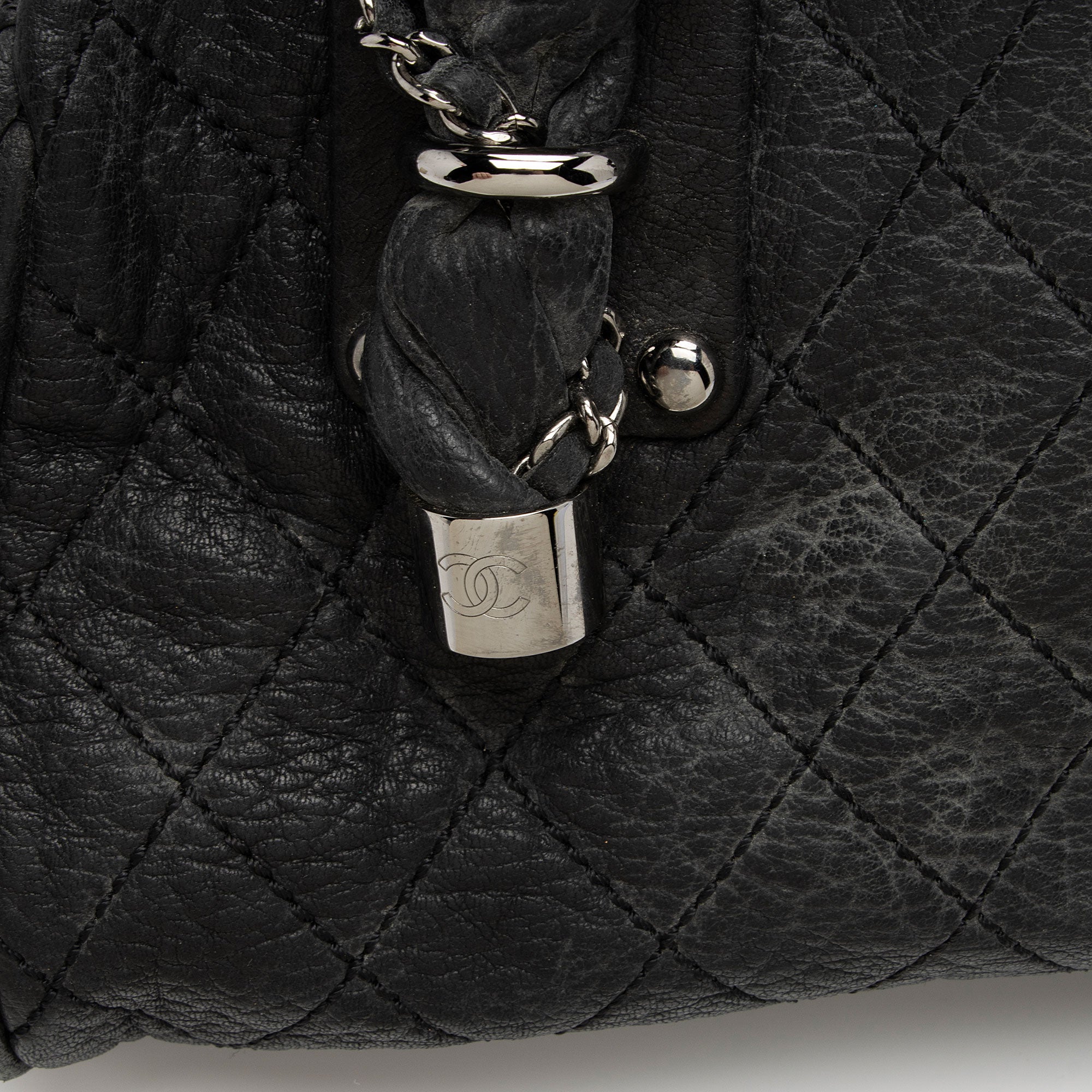 Chanel Distressed Lambskin Lady Braid Bowler Satchel (SHF-4rWbPz)