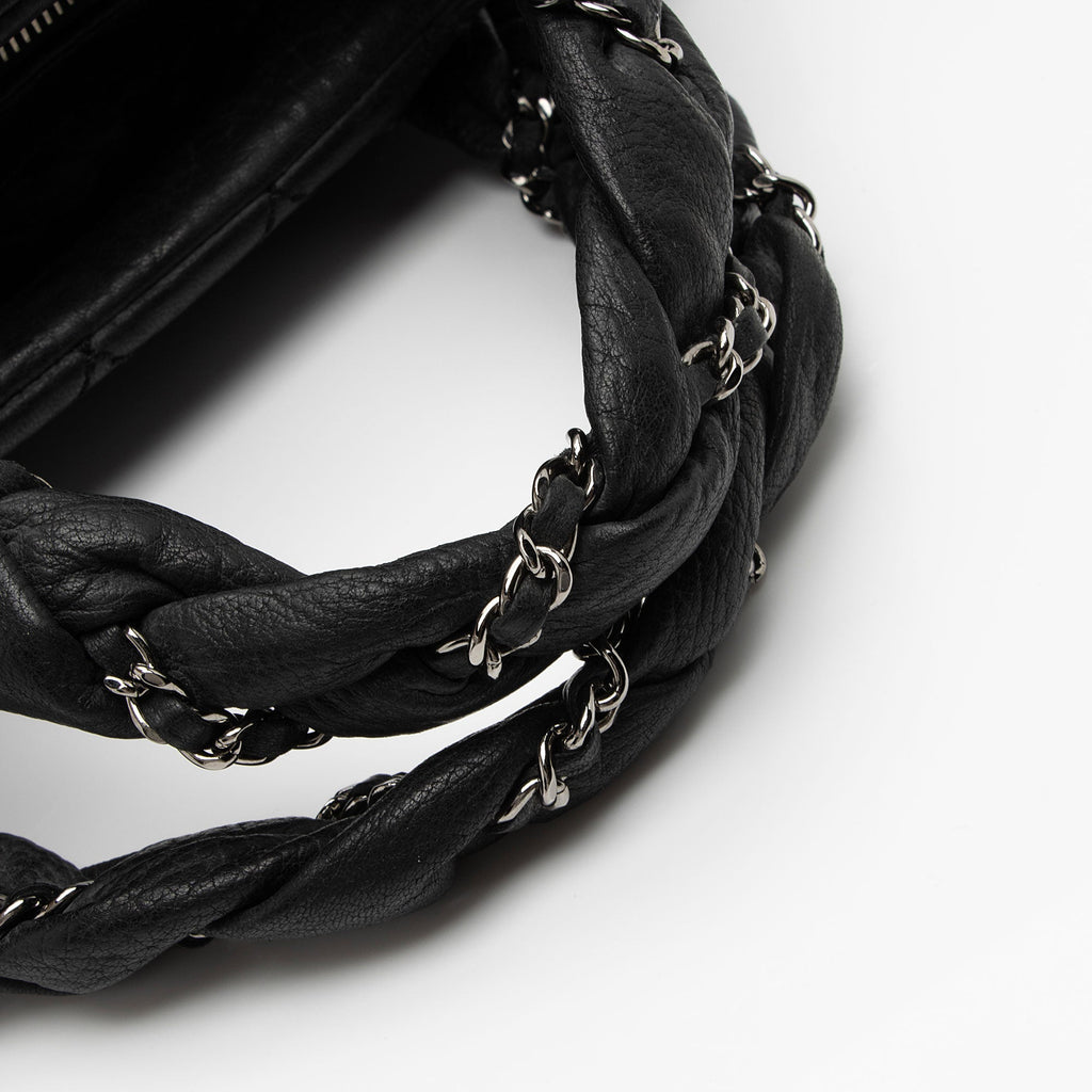 Chanel Distressed Lambskin Lady Braid Bowler Satchel (SHF-4rWbPz)