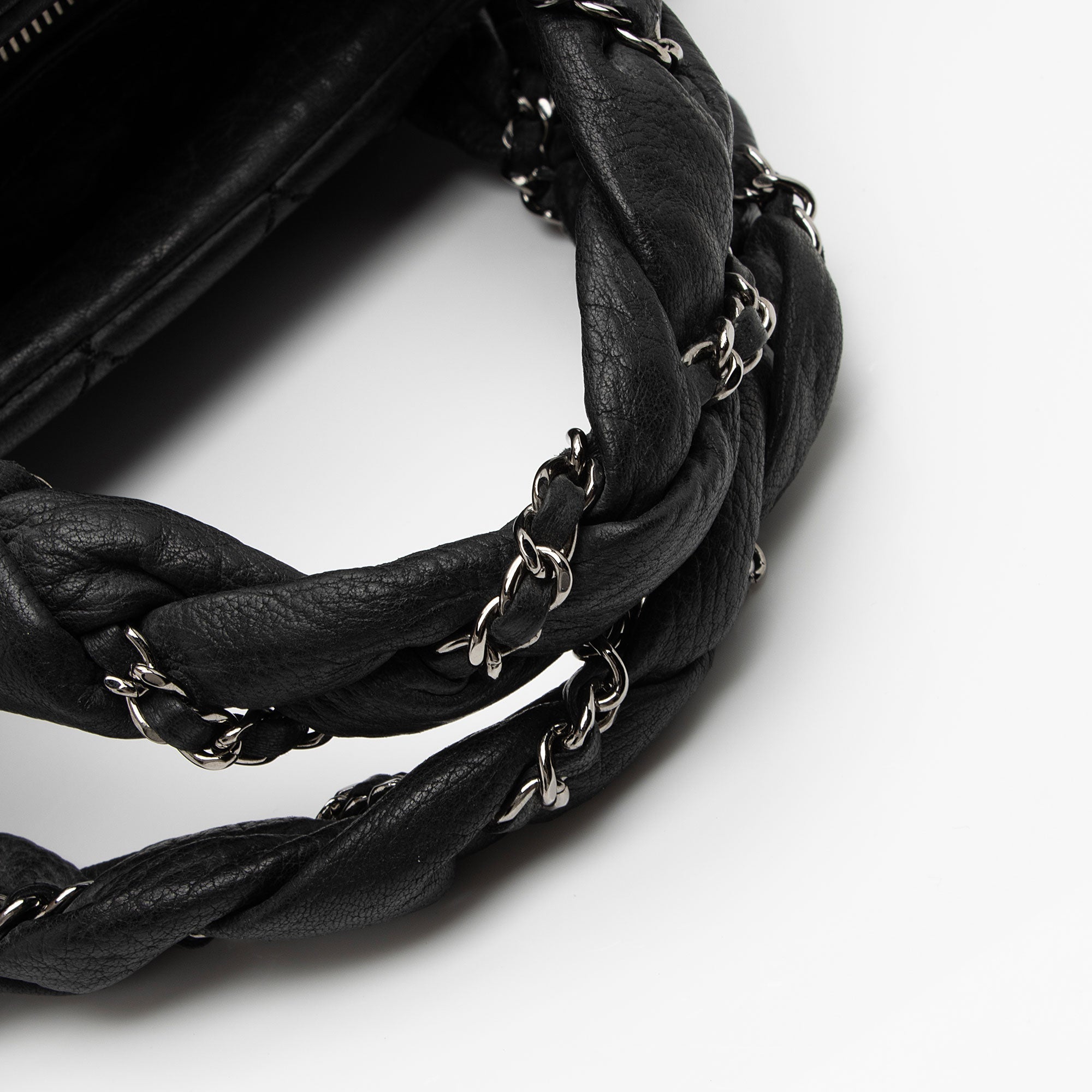 Chanel Distressed Lambskin Lady Braid Bowler Satchel (SHF-4rWbPz)