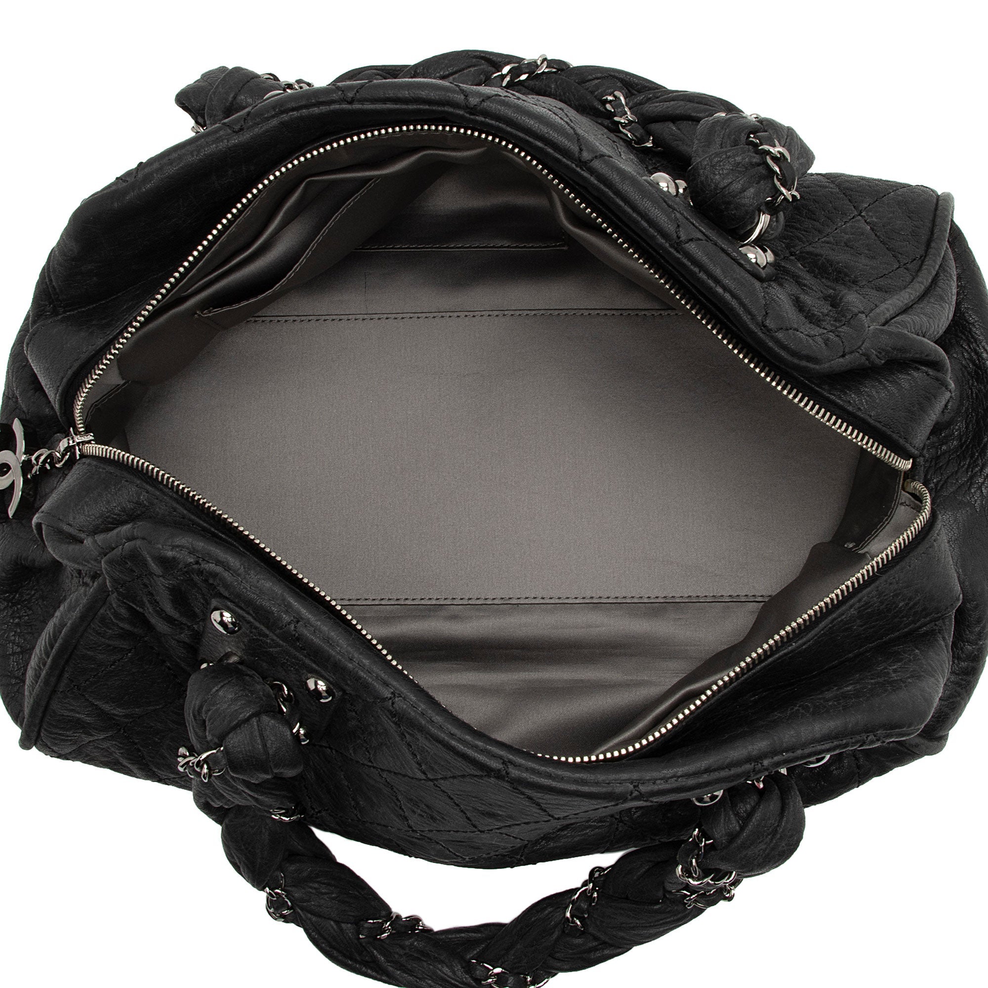Chanel Distressed Lambskin Lady Braid Bowler Satchel (SHF-4rWbPz)