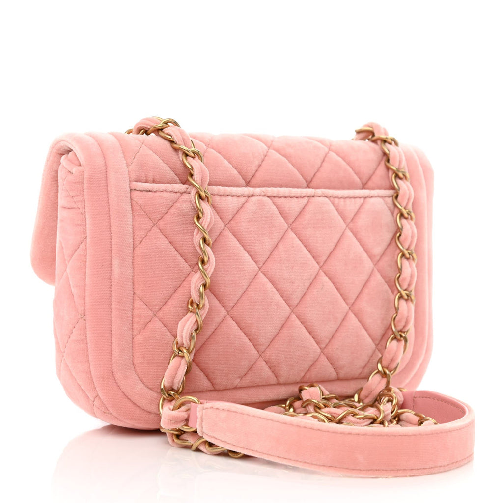 CHANEL QUILTED VELVET DOUBLE FRAME MINI FLAP BAG