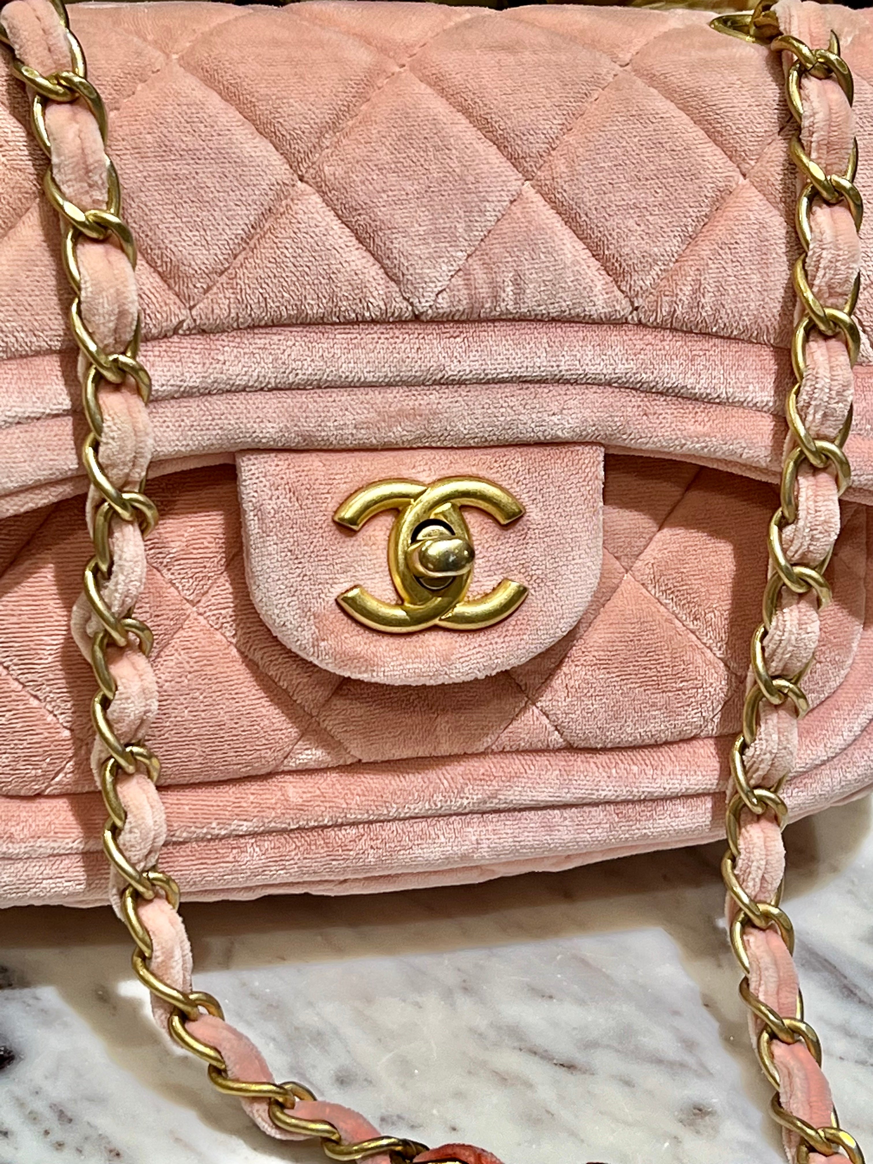 CHANEL QUILTED VELVET DOUBLE FRAME MINI FLAP BAG