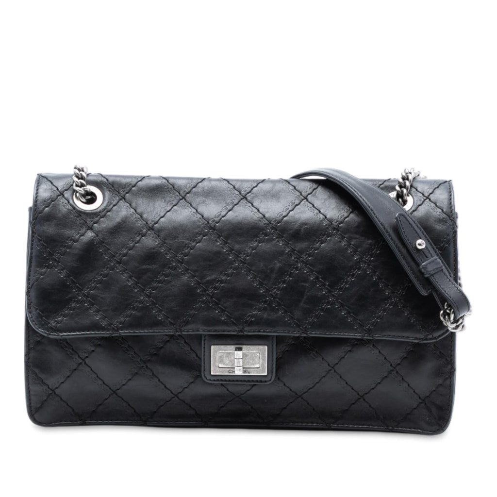 Chanel Embossed CC Quilted Aged Calfskin Reissue 2.55 Single Flap 227