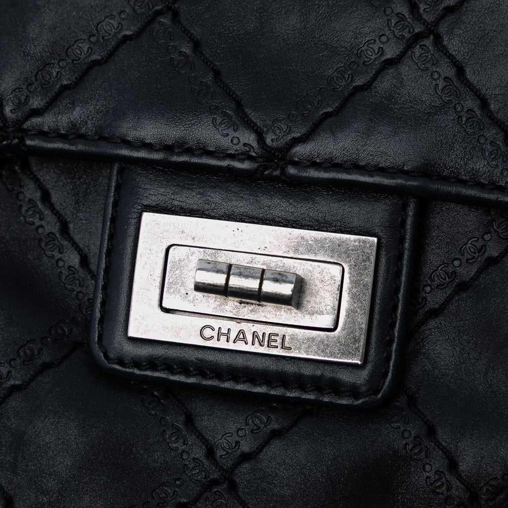 Chanel Embossed CC Quilted Aged Calfskin Reissue 2.55 Single Flap 227