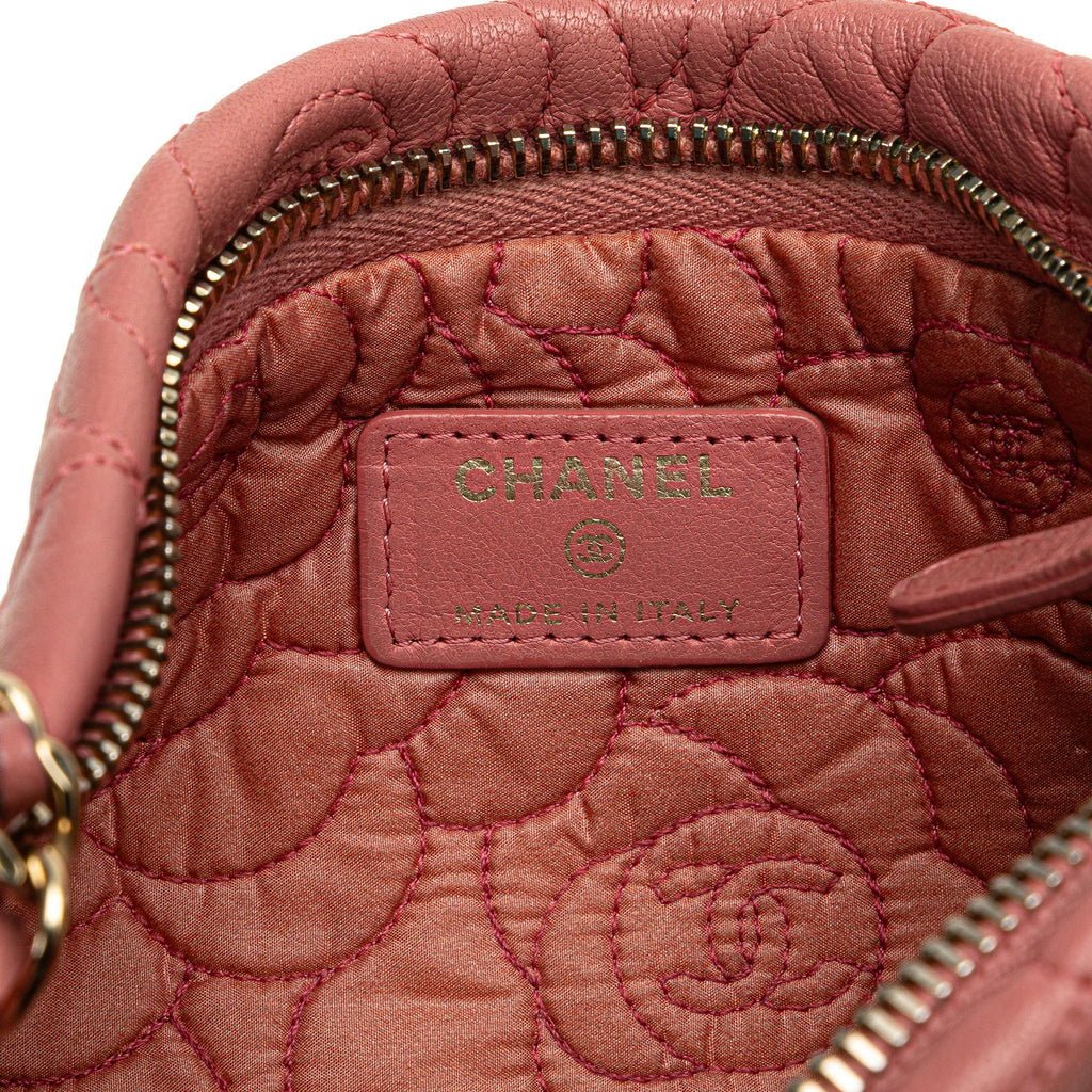 Chanel Embossed Lambskin Camellia Chain Pochette