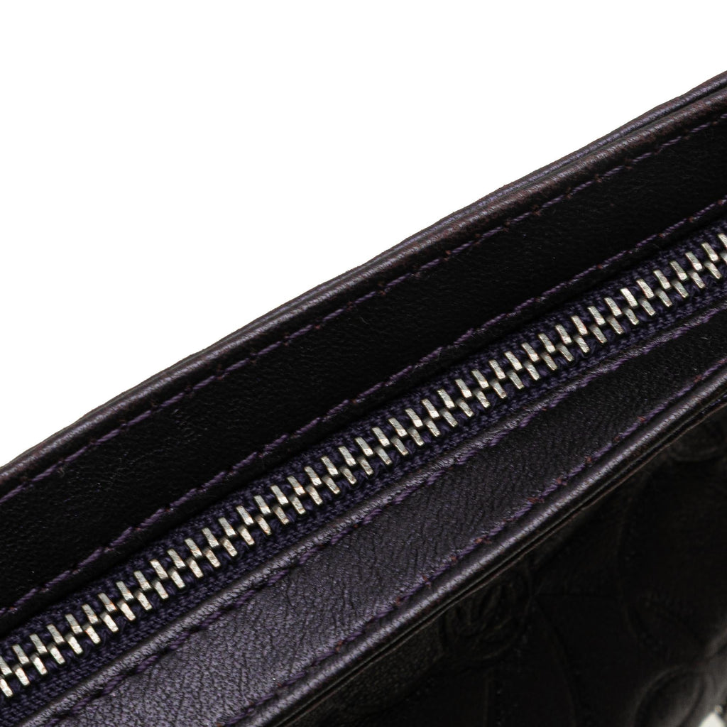 Chanel Embossed Lambskin Camellia Chain Pochette