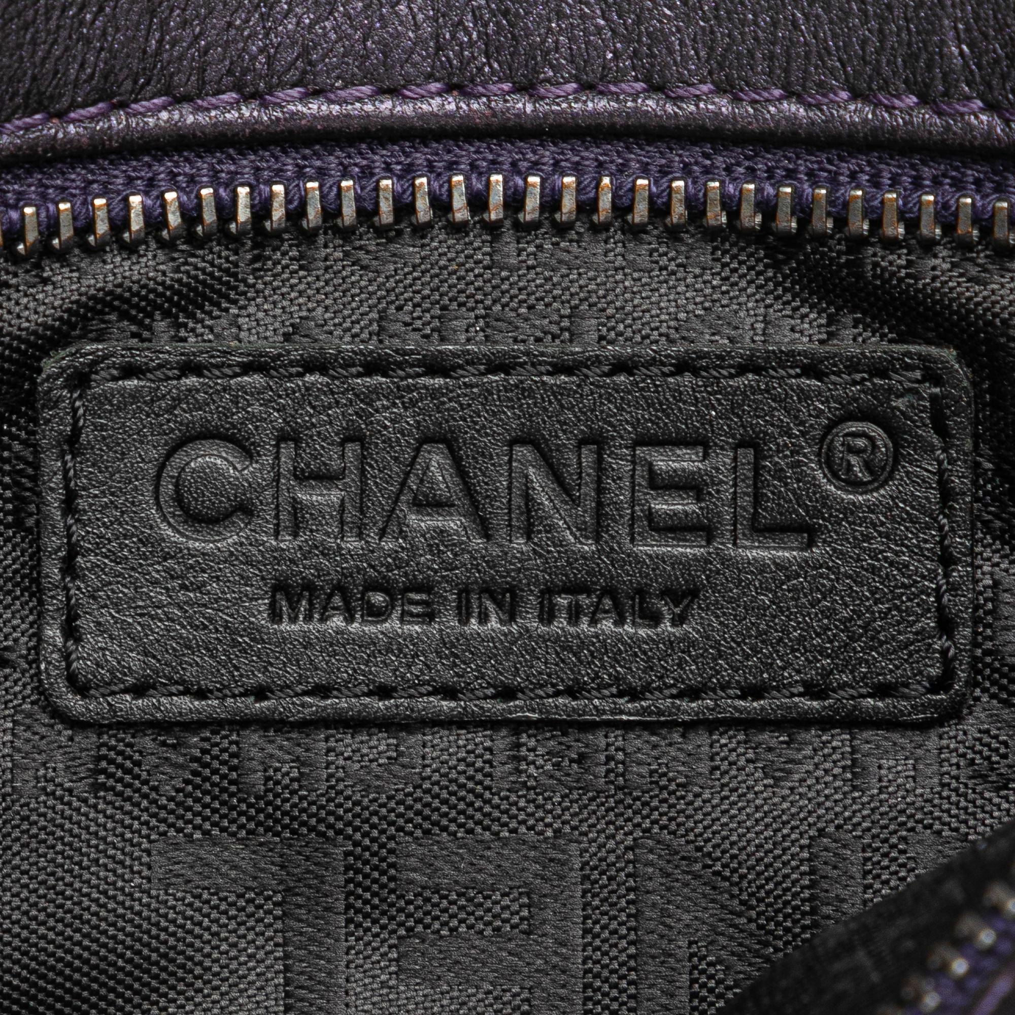 Chanel Embossed Lambskin Camellia Chain Pochette