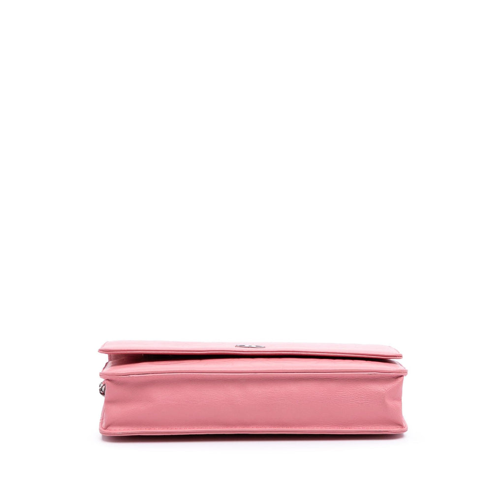 Chanel Embossed Lambskin Camellia Wallet On Chain