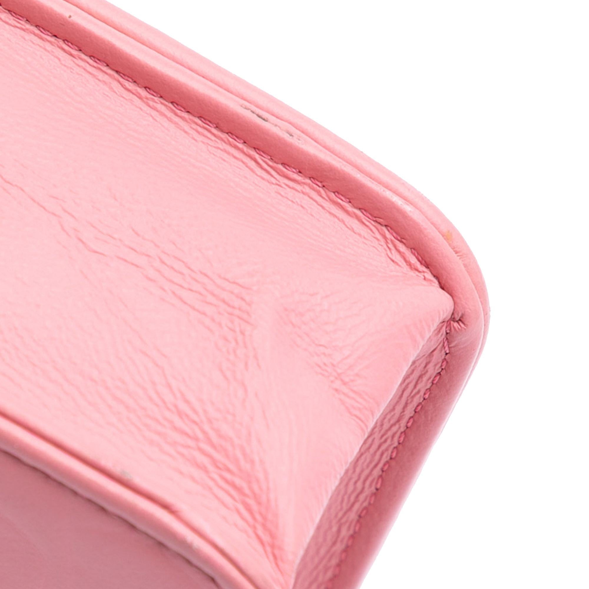 Chanel Embossed Lambskin Camellia Wallet On Chain
