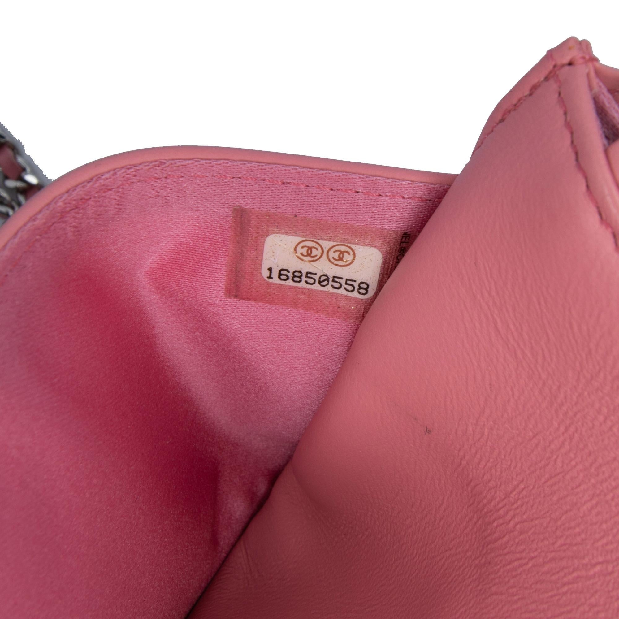 Chanel Embossed Lambskin Camellia Wallet On Chain