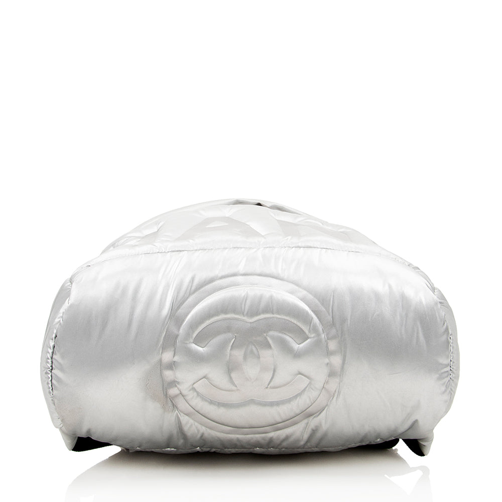 Chanel Embossed Nylon Logo Doudoune Large Backpack (SHF-17689)