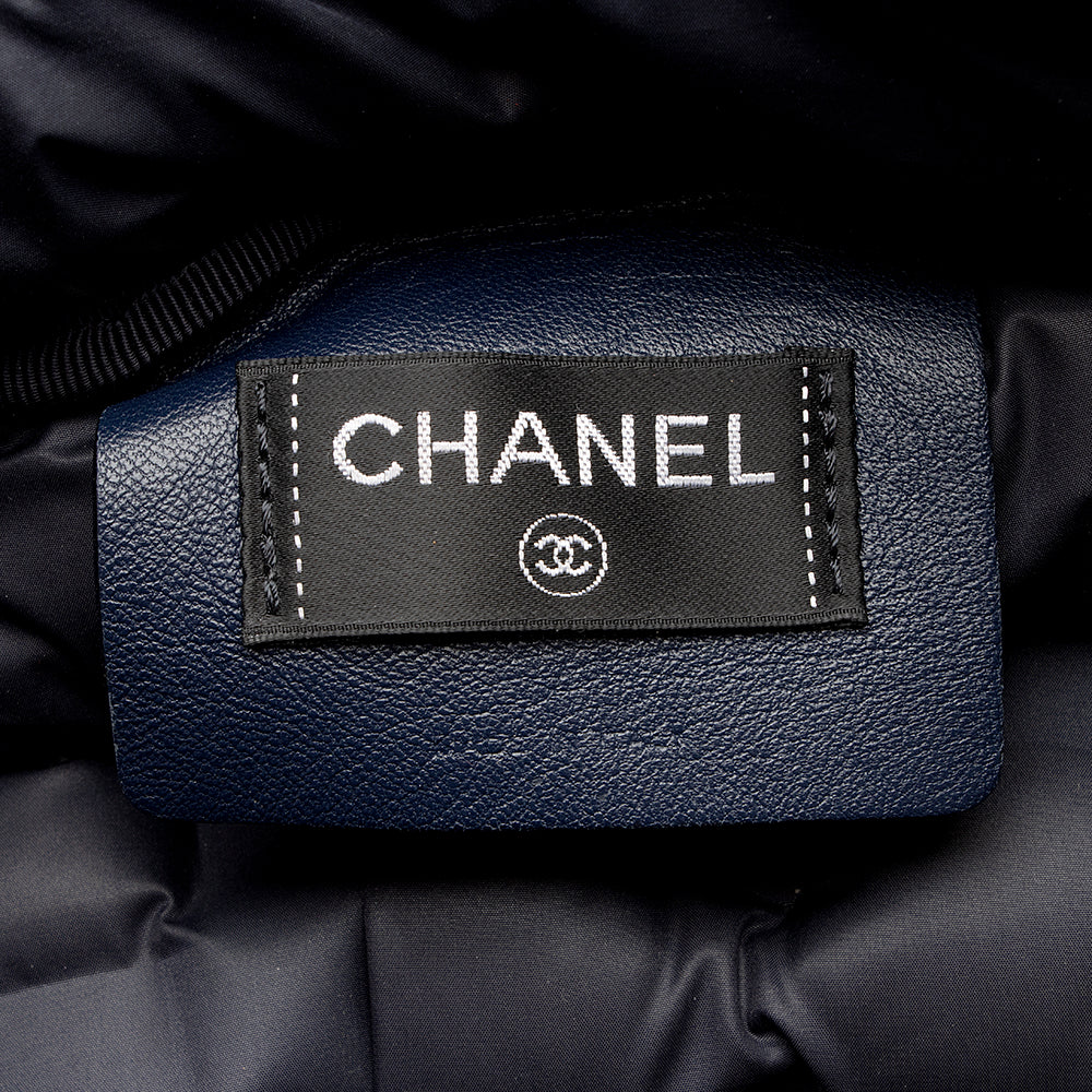 Chanel Embossed Nylon Logo Doudoune Large Backpack (SHF-17689)