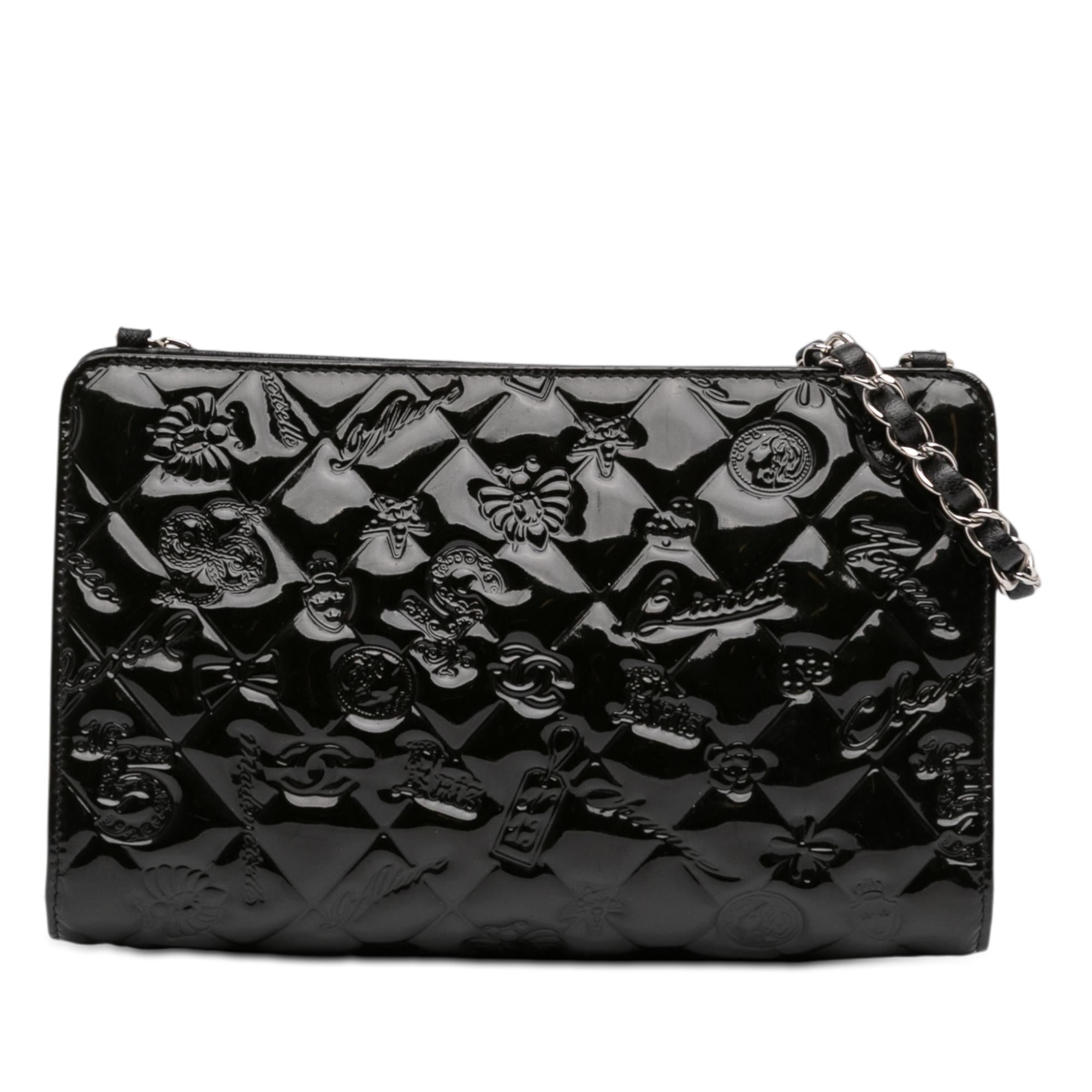 Chanel Embossed Patent Lucky Symbols Pochette