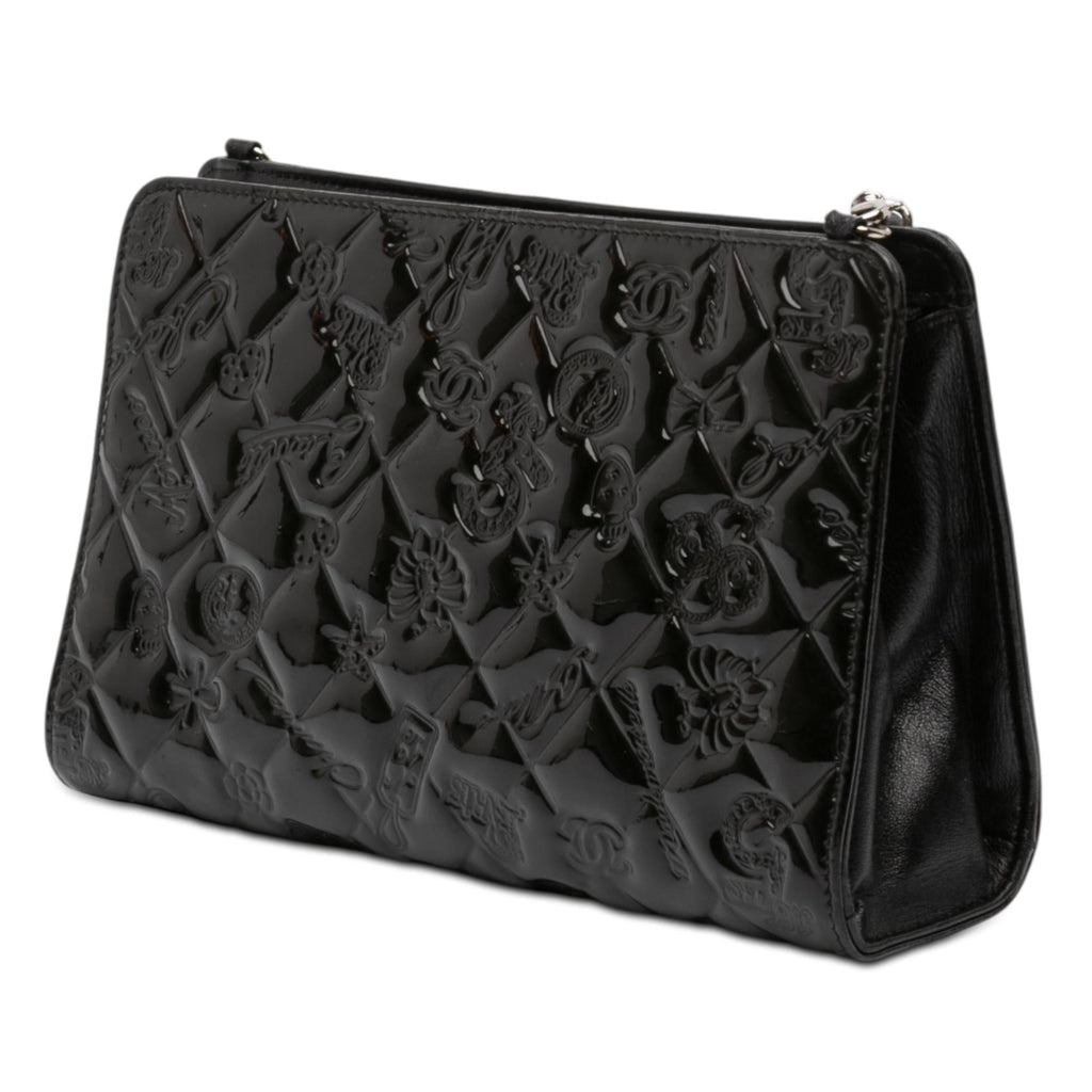 Chanel Embossed Patent Lucky Symbols Pochette