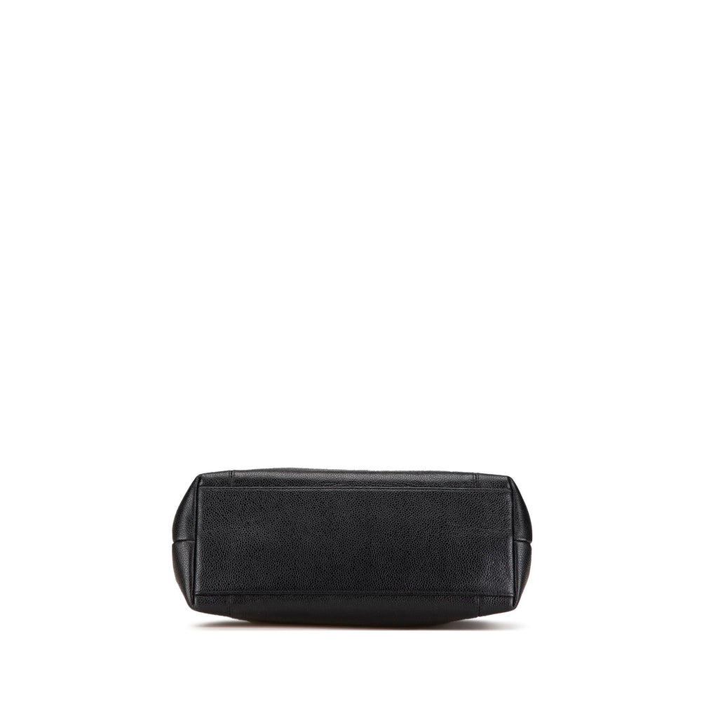 Chanel Embroidered Caviar Logo Shoulder Bag