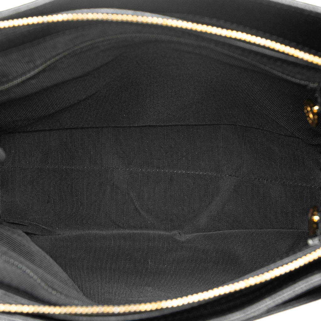 Chanel Embroidered Caviar Logo Shoulder Bag