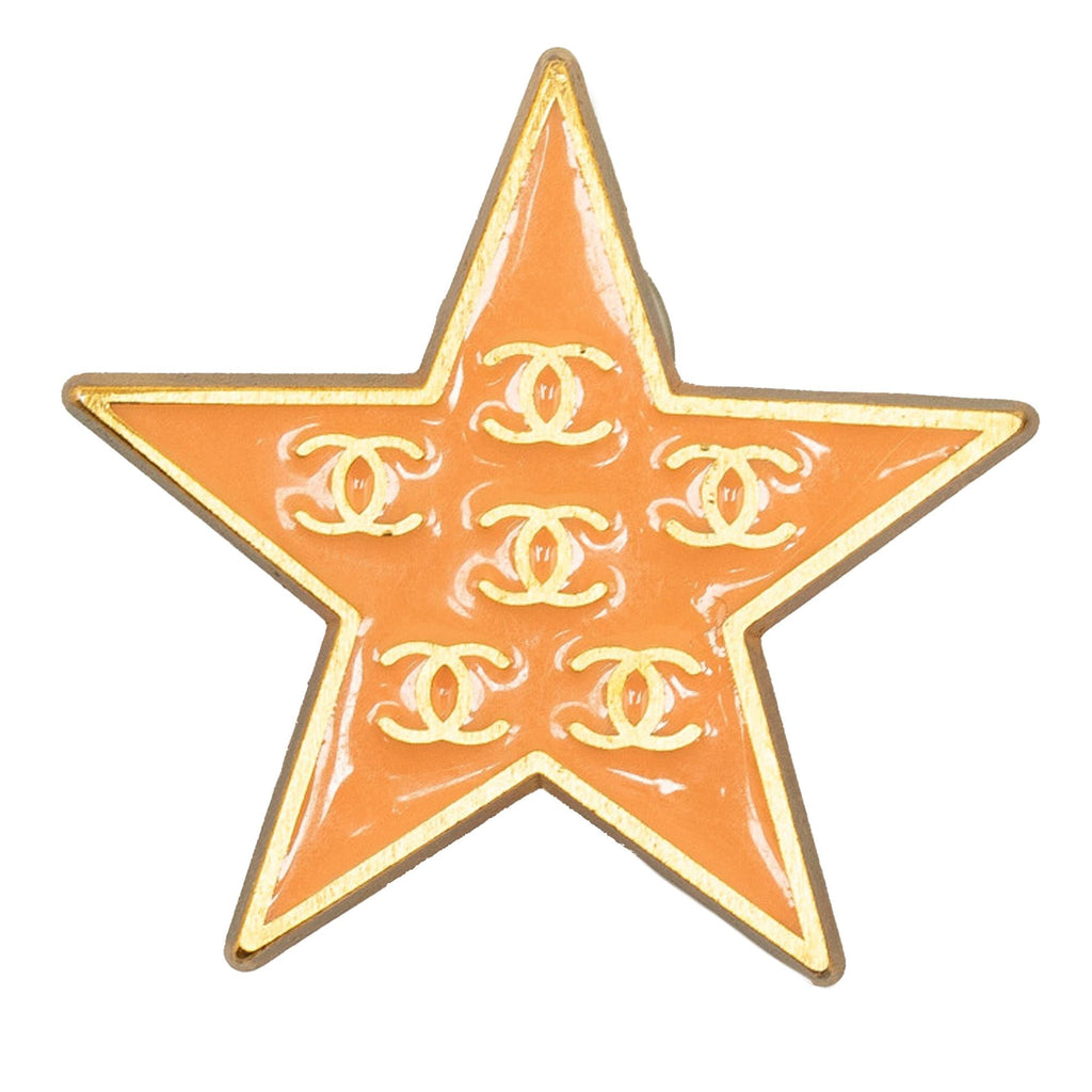 Chanel Enamel CC Star Clip-On Earrings (SHG-sn3z2v)