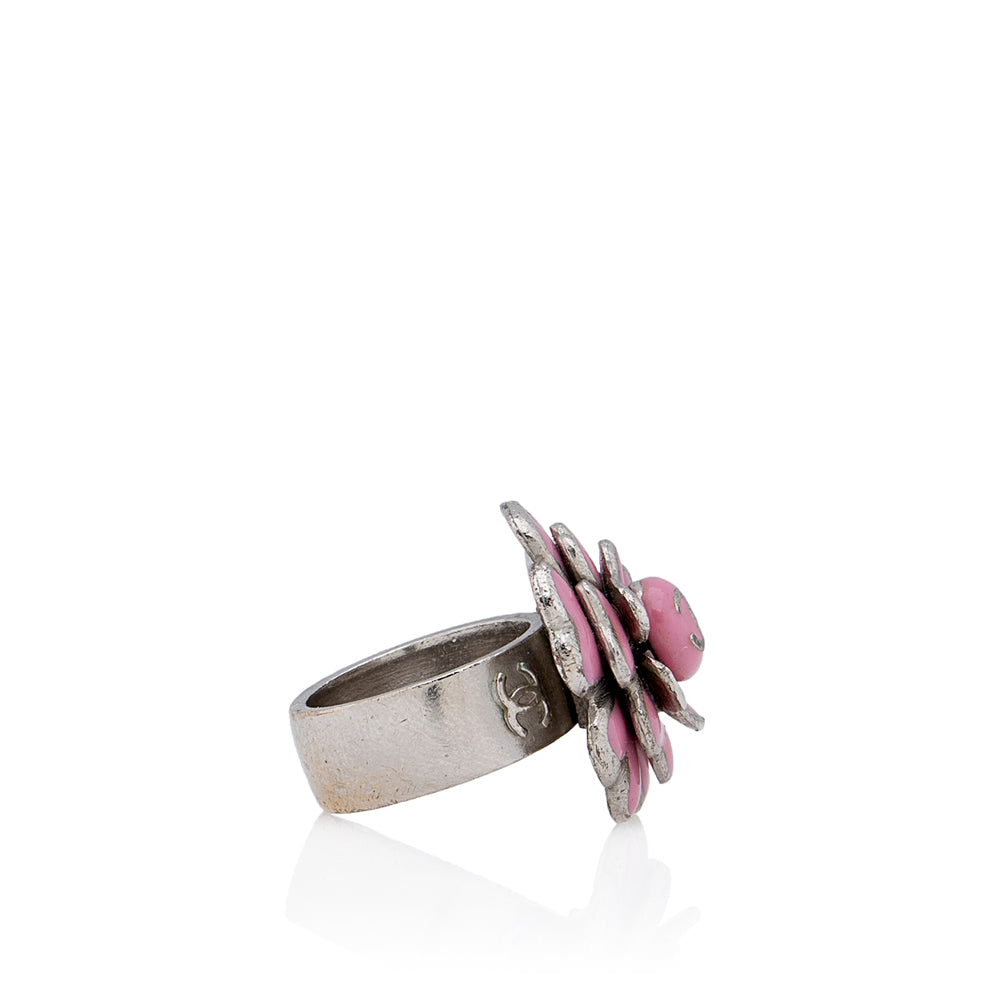Chanel Enamel Camellia Ring - Size 6 (SHF-18229)