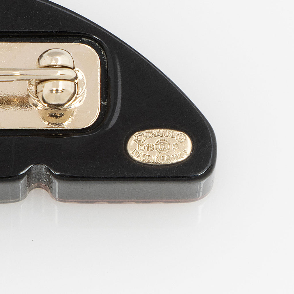 Chanel Enamel Pearl CC Umbrella Brooch