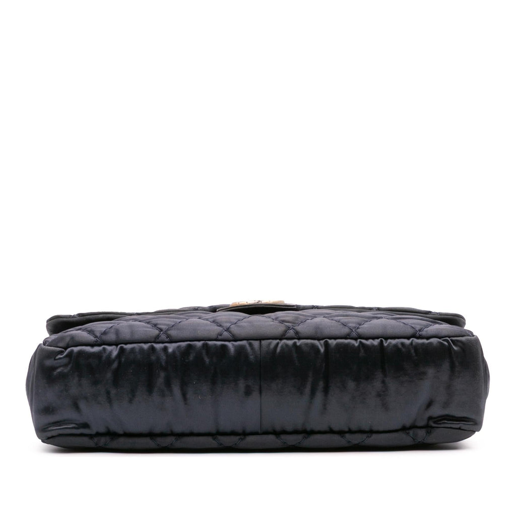 Chanel Extra Large CC Quilted Satin Single Flap