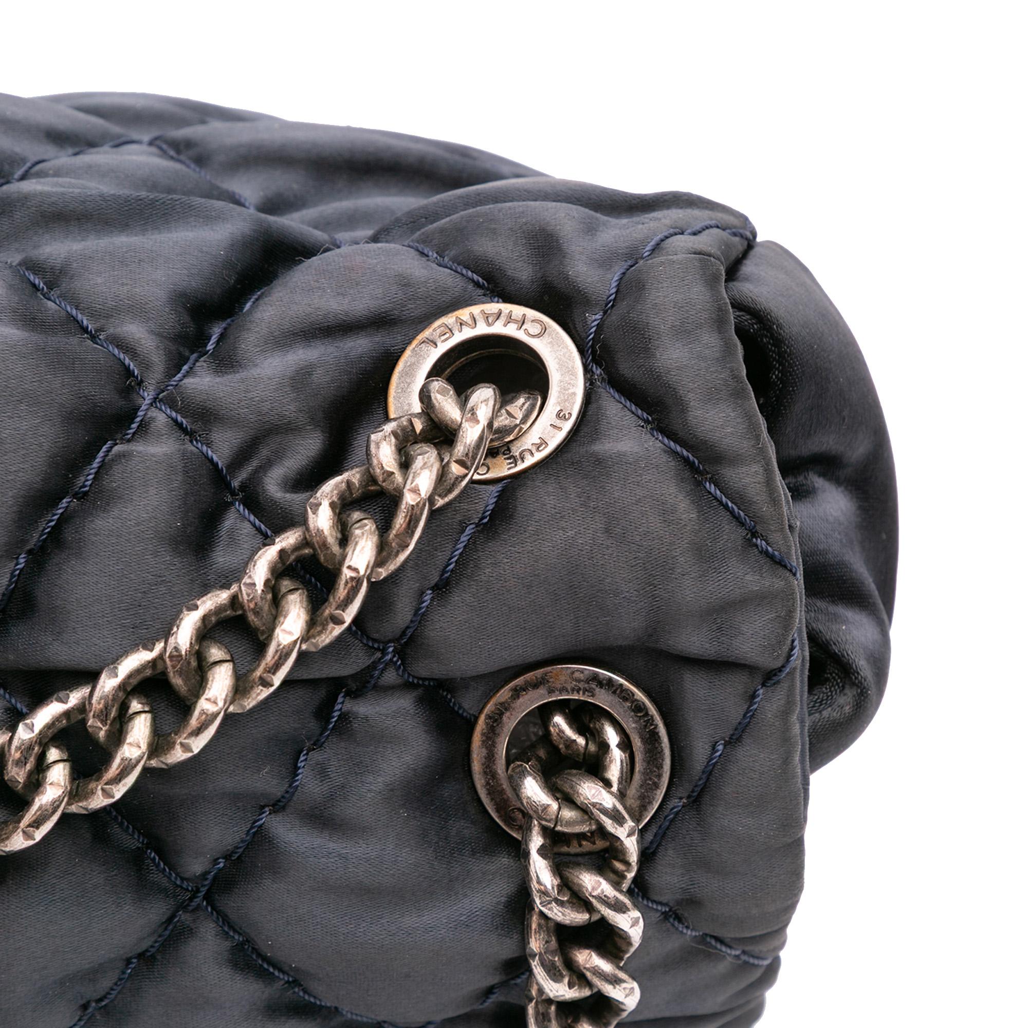 Chanel Extra Large CC Quilted Satin Single Flap