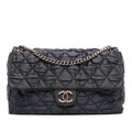 Chanel Extra Large CC Quilted Satin Single Flap