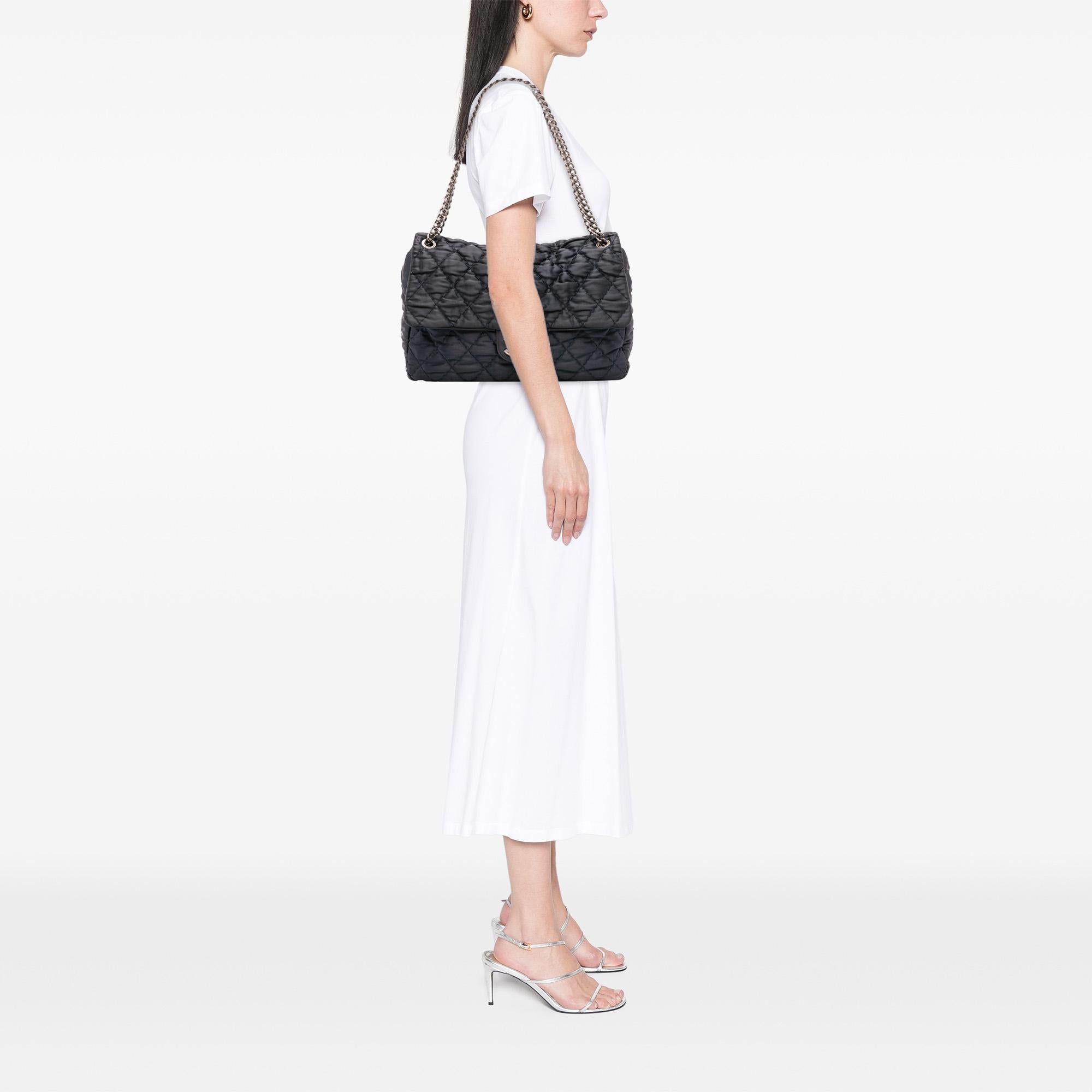 Chanel Extra Large CC Quilted Satin Single Flap