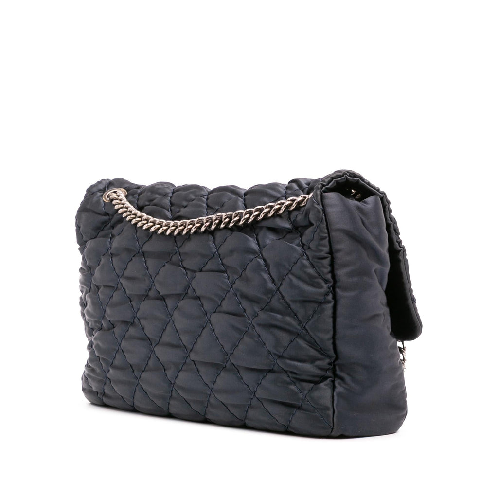 Chanel Extra Large CC Quilted Satin Single Flap