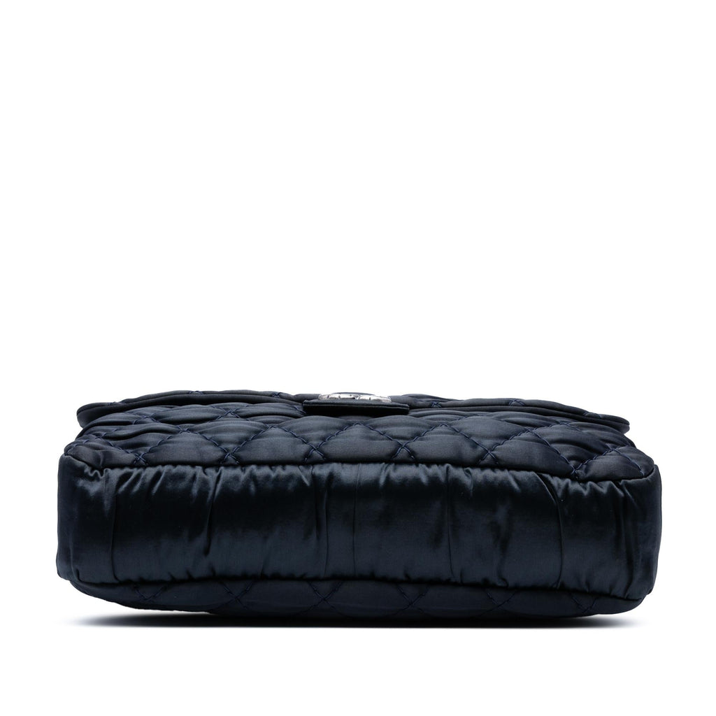 Chanel Extra Large CC Quilted Satin Single Flap