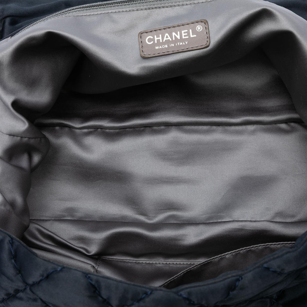 Chanel Extra Large CC Quilted Satin Single Flap
