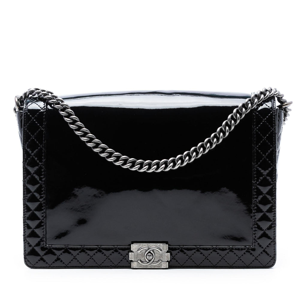 Chanel Extra Large Patent Boy Reverso Flap