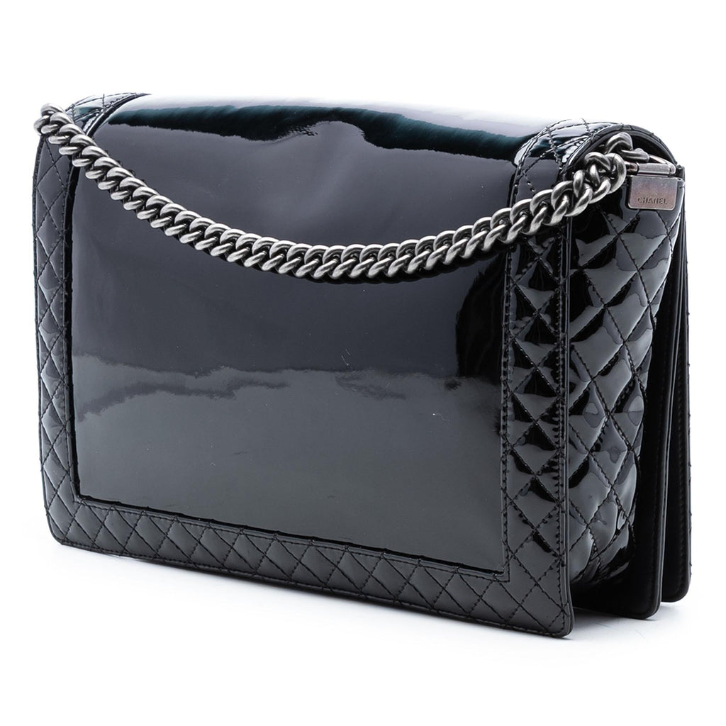 Chanel Extra Large Patent Boy Reverso Flap