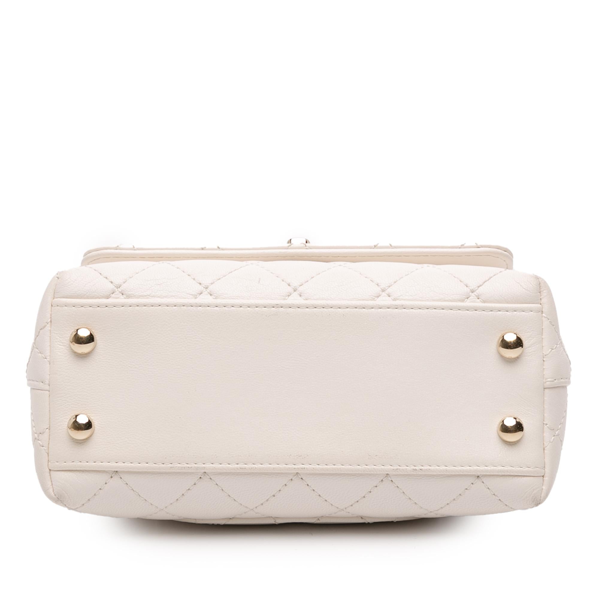Chanel Extra Mini Quilted Goatskin Rainbow Top Handle Flap