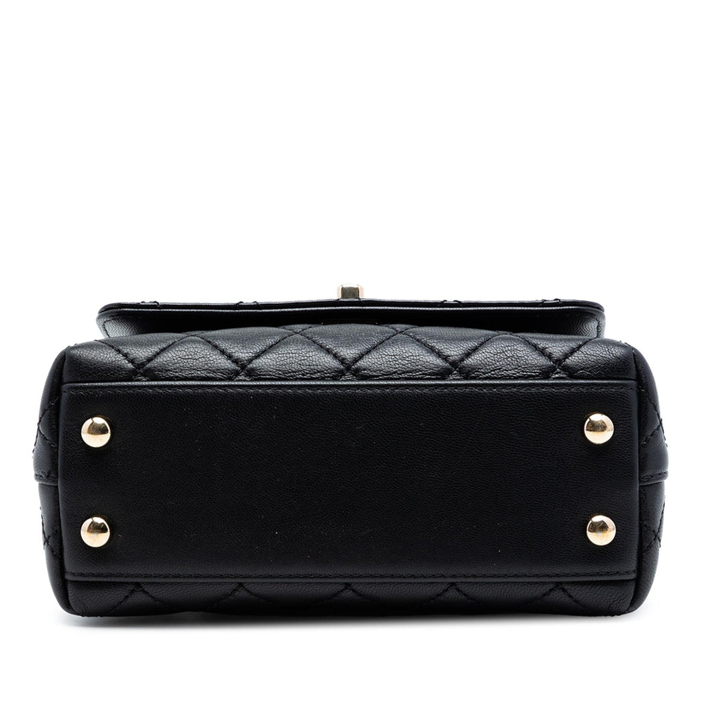 Chanel Extra Mini Quilted Lambskin Rainbow Coco Top Handle Bag