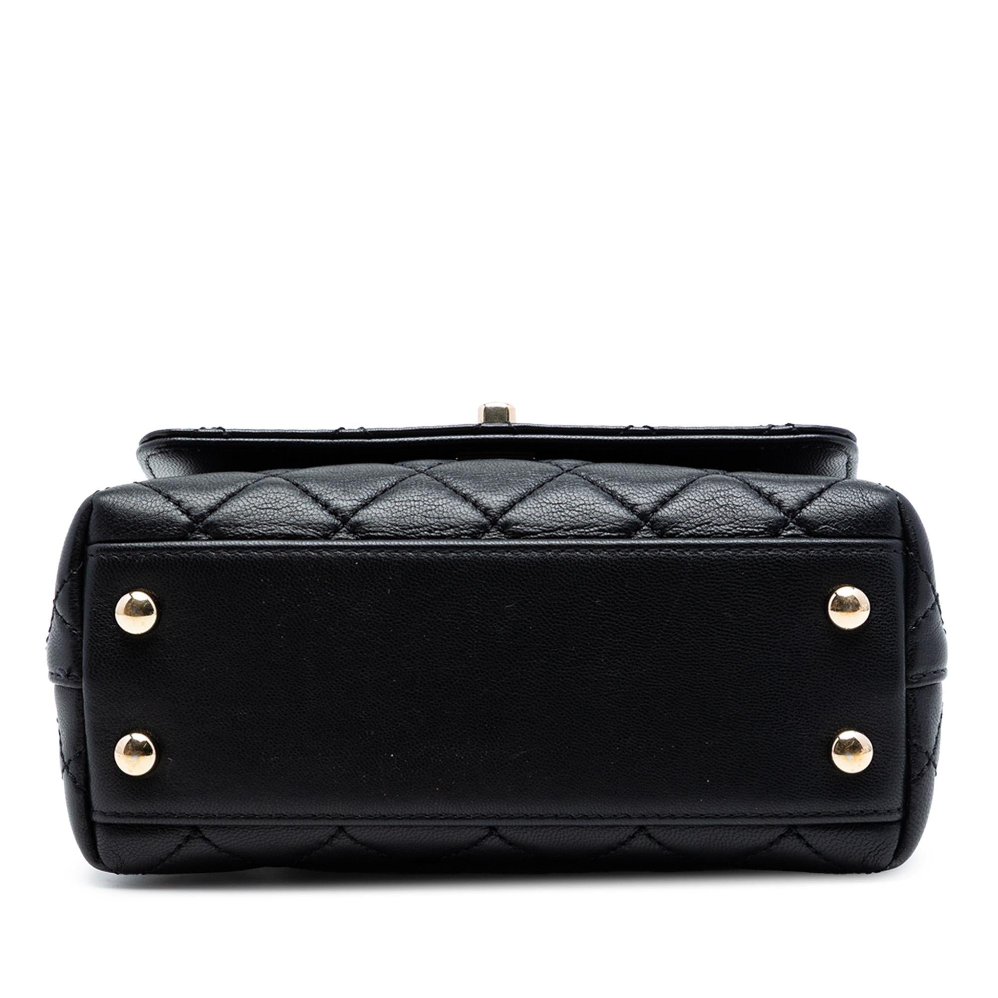 Chanel Extra Mini Quilted Lambskin Rainbow Coco Top Handle Bag