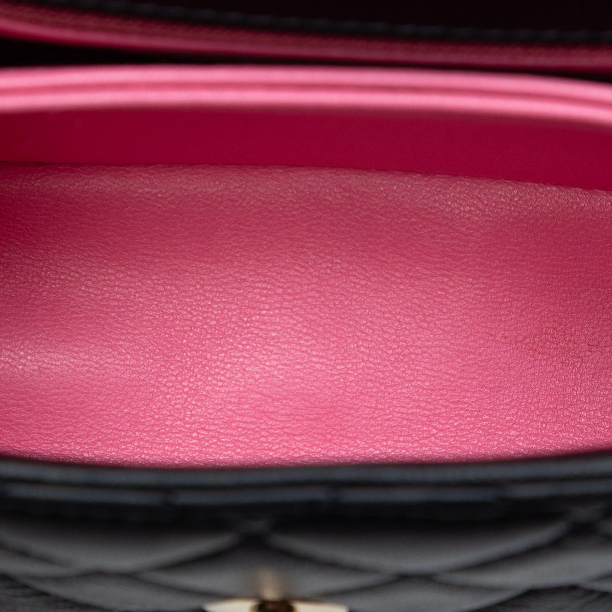 Chanel Extra Mini Quilted Lambskin Rainbow Coco Top Handle Bag