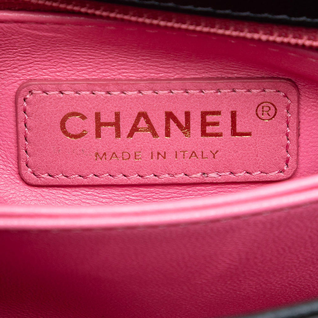 Chanel Extra Mini Quilted Lambskin Rainbow Coco Top Handle Bag