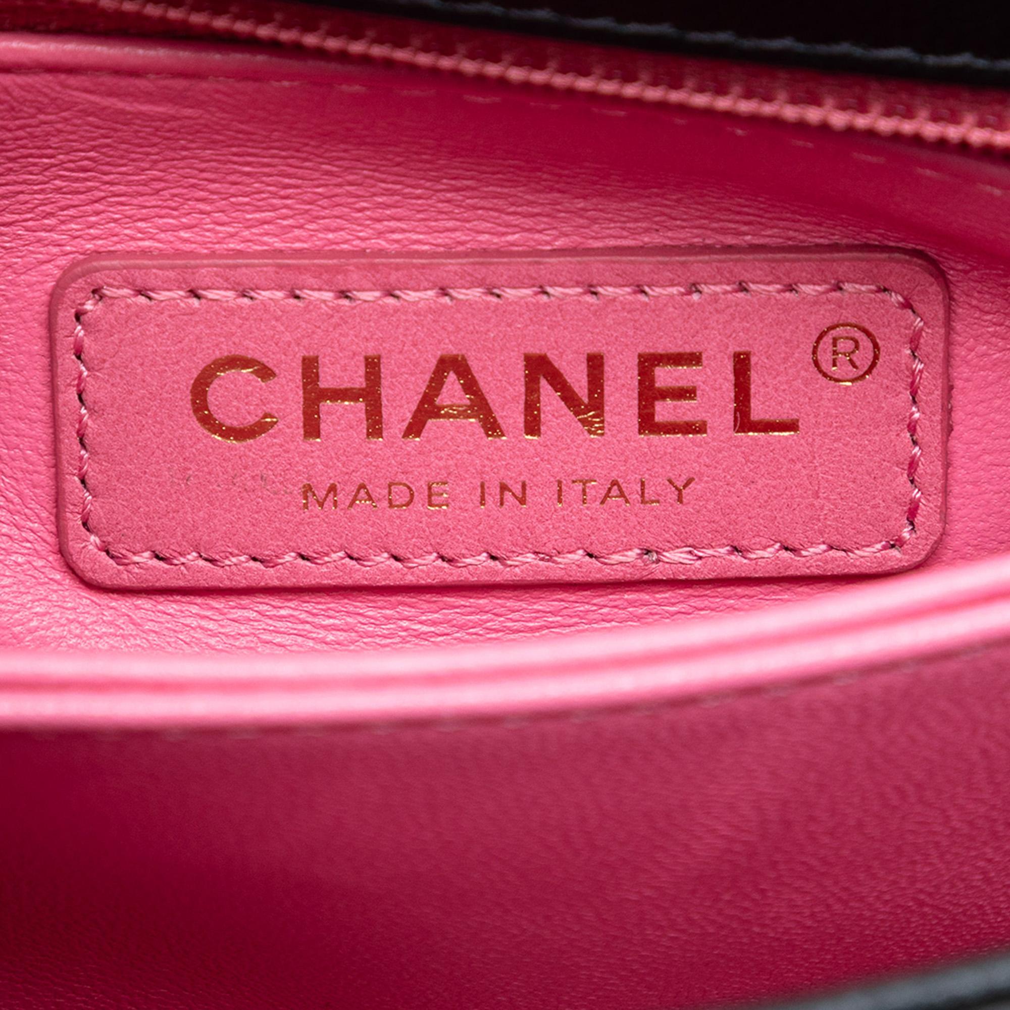 Chanel Extra Mini Quilted Lambskin Rainbow Coco Top Handle Bag