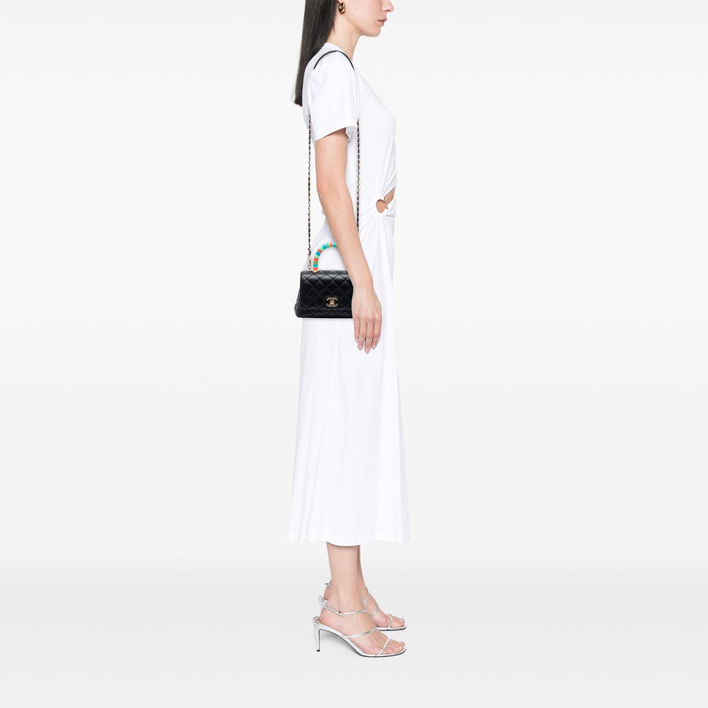 Chanel Extra Mini Quilted Lambskin Rainbow Coco Top Handle Bag