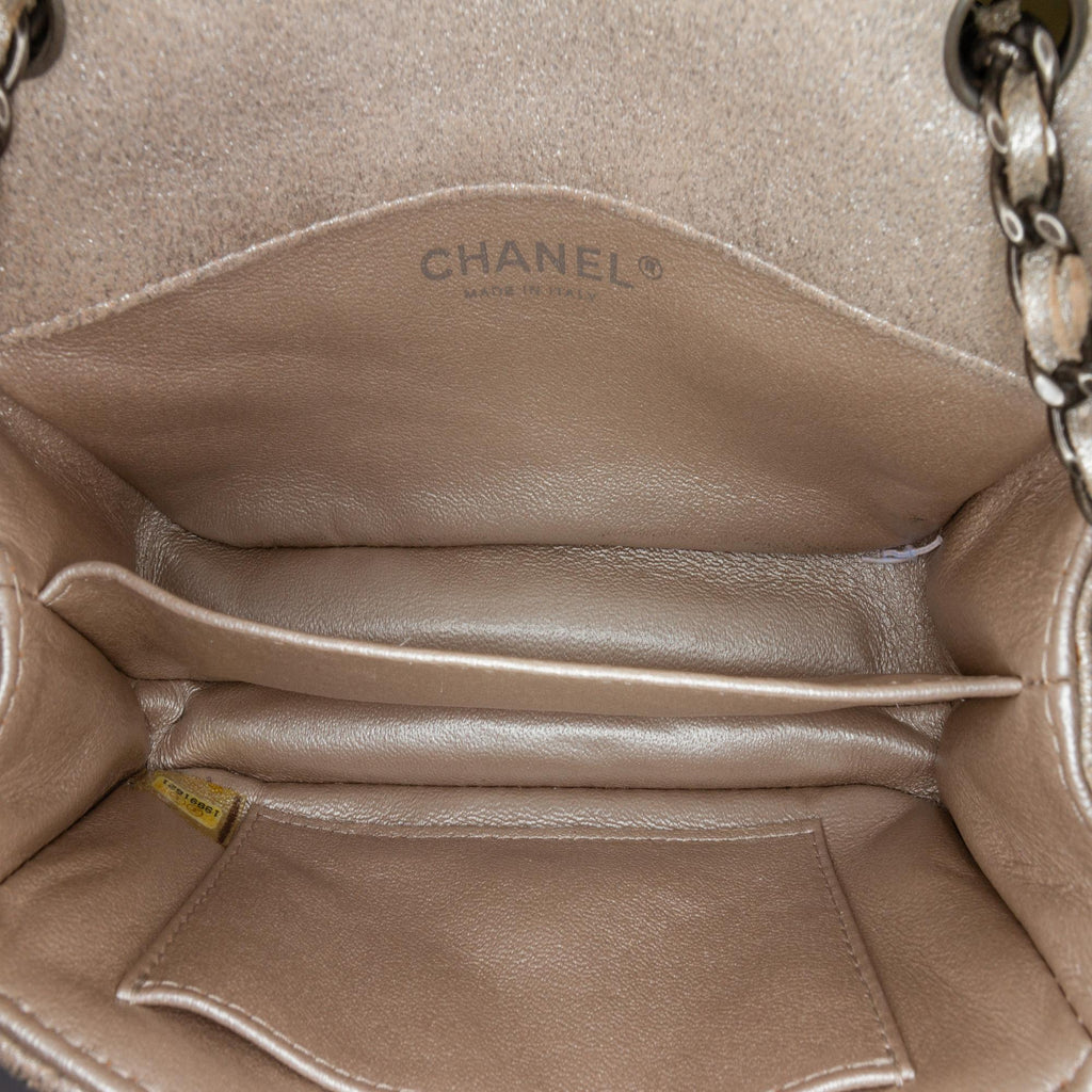 Chanel Extra Mini Rectangular Classic Metallic Calfskin Single Flap