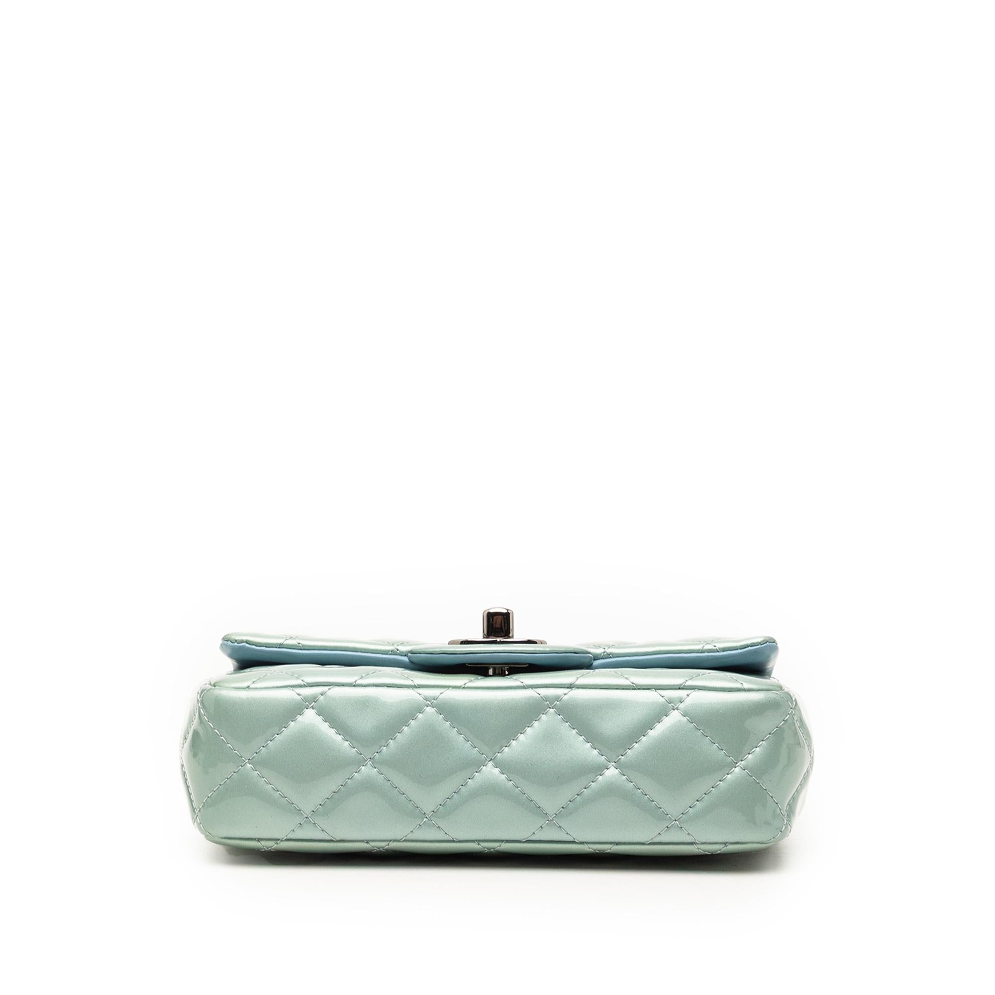 Chanel Extra Mini Rectangular Classic Metallic Patent Single Flap