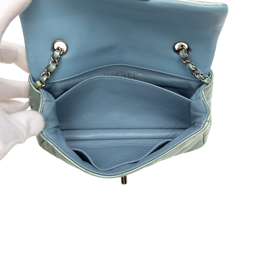 Chanel Extra Mini Rectangular Classic Metallic Patent Single Flap