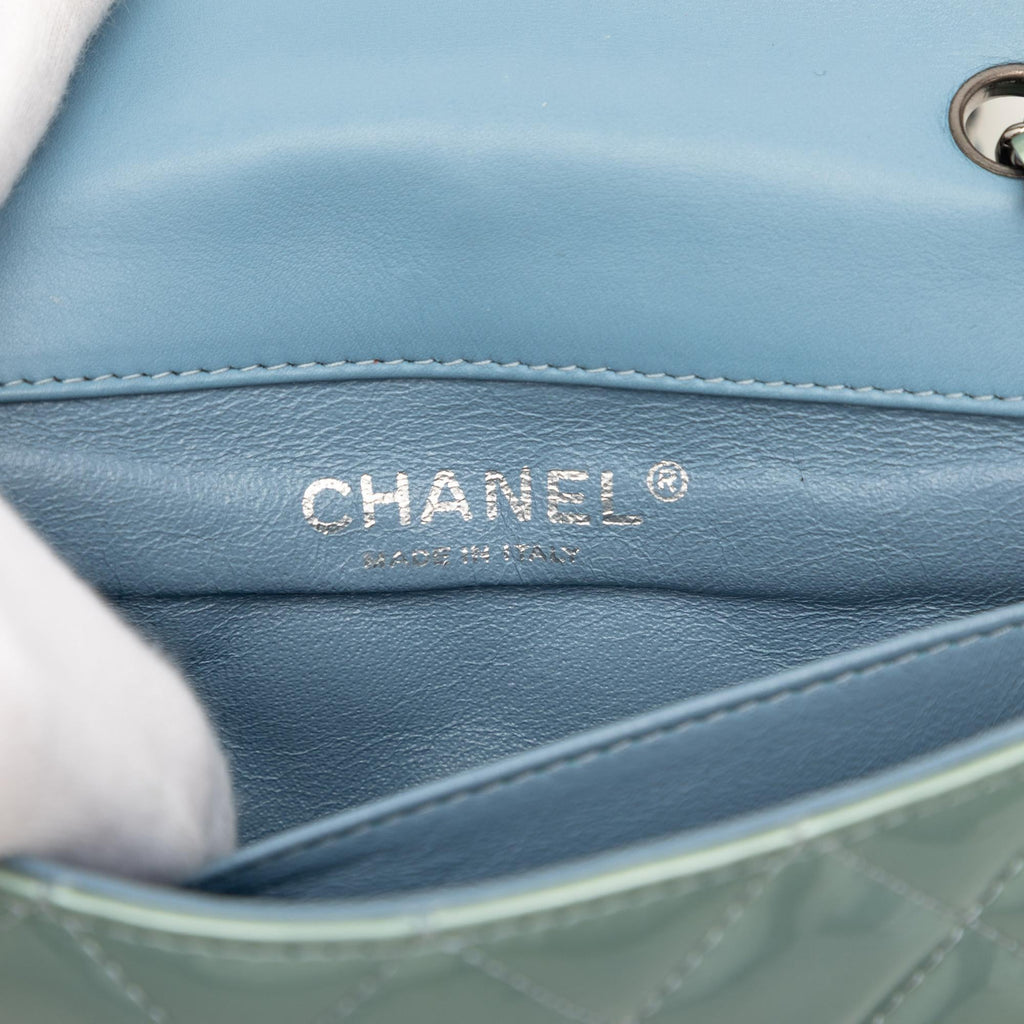 Chanel Extra Mini Rectangular Classic Metallic Patent Single Flap