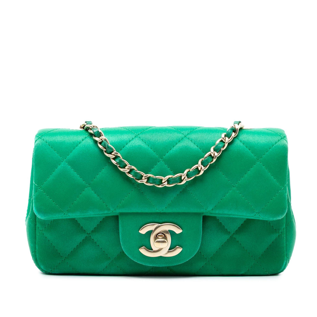 Chanel Extra Mini Rectangular Classic Satin Single Flap